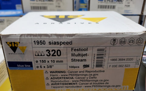 6 Inch Sia Siaspeed 17 Hole Silicon Carbide Disc Box 100 Close Out Sale - Lot #266