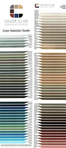 ColorClad® Color Selection Guide – 89 Grout Colors from 8 Core Colors